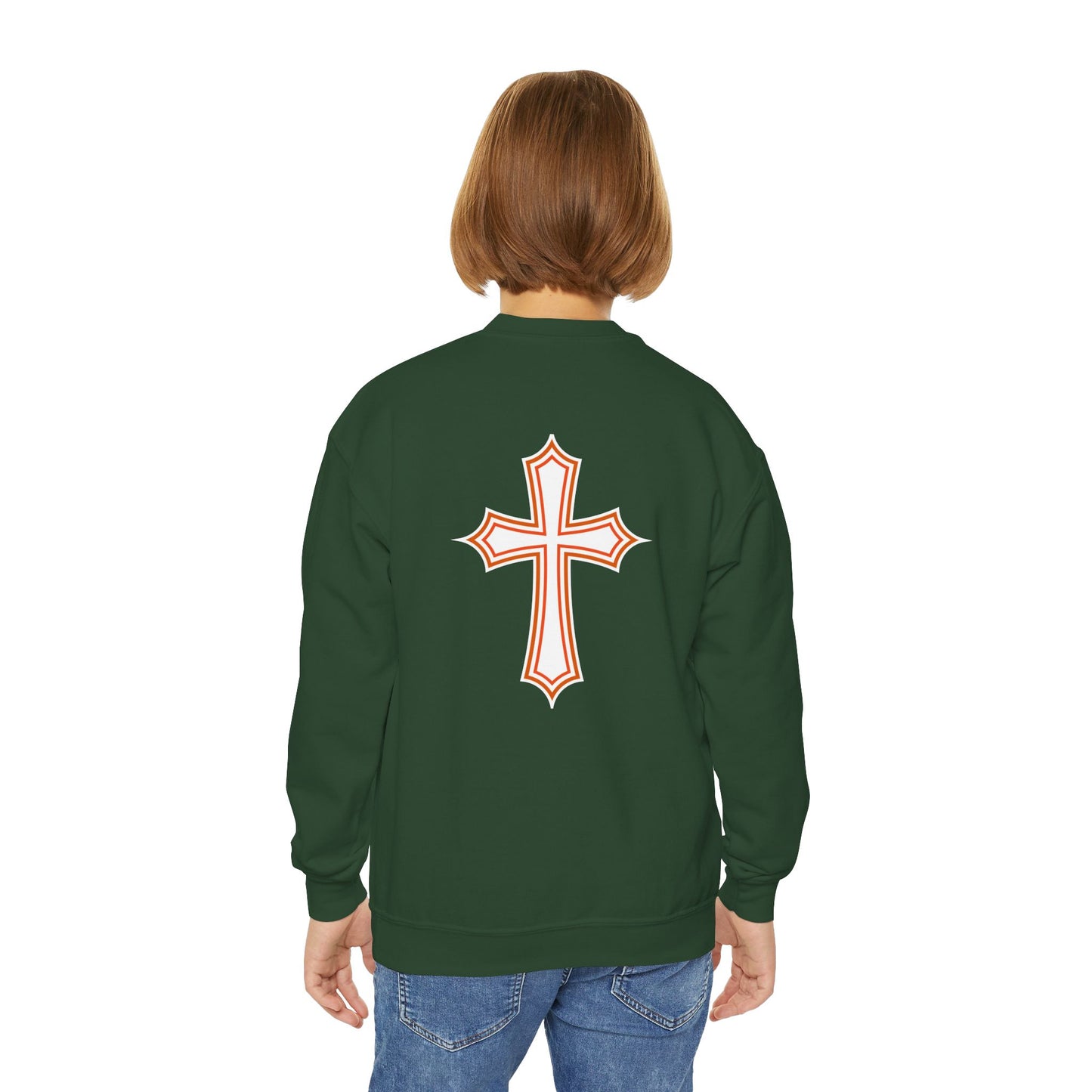 Halloween Pumpkin Pray Unisex Sweatshirt, Forest Green - 'Remember To Pray On This Day', Children's’ Sizes: XS - XL