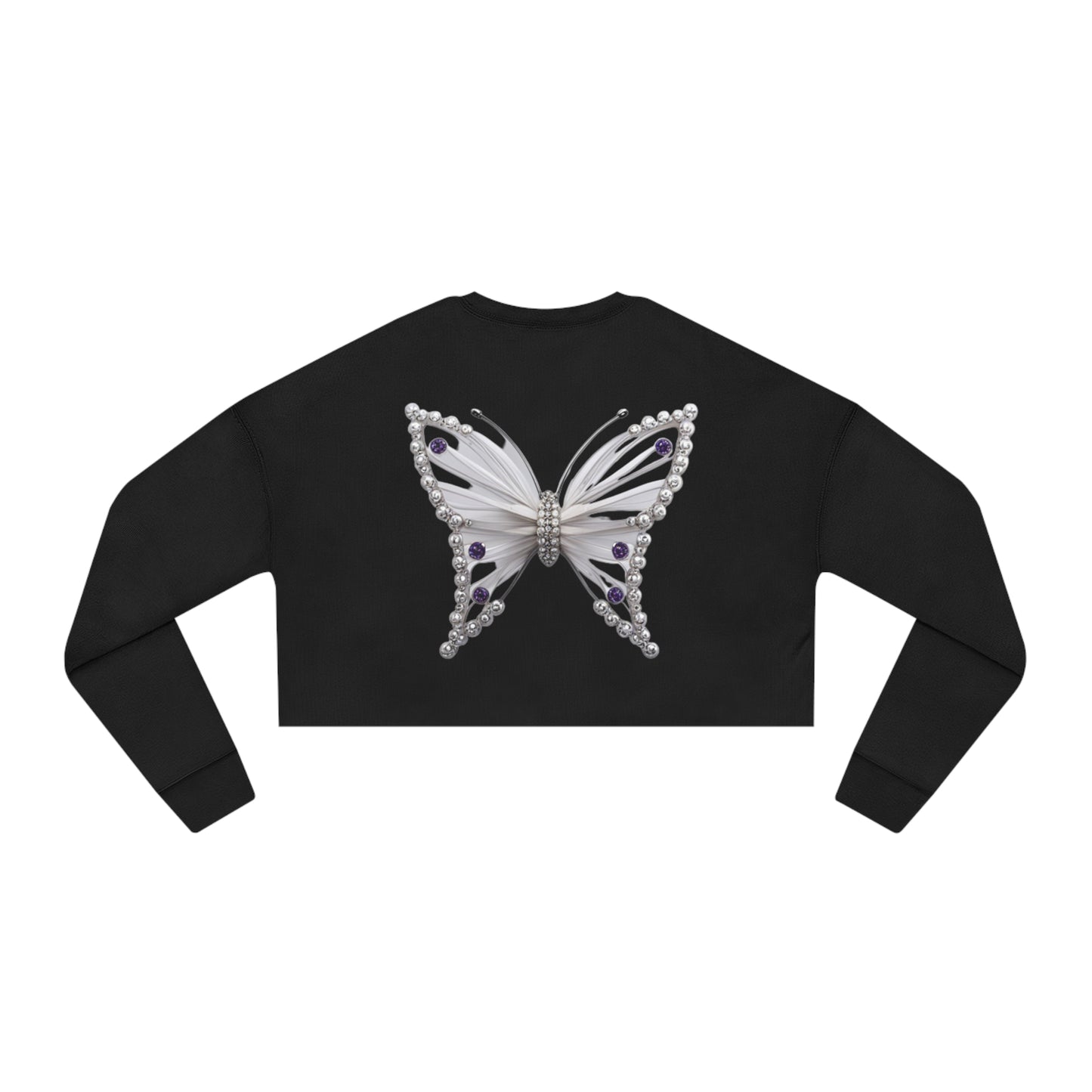 Premium 'Butterfly Design' Women's Cropped Sweatshirt by Novelty Wonders