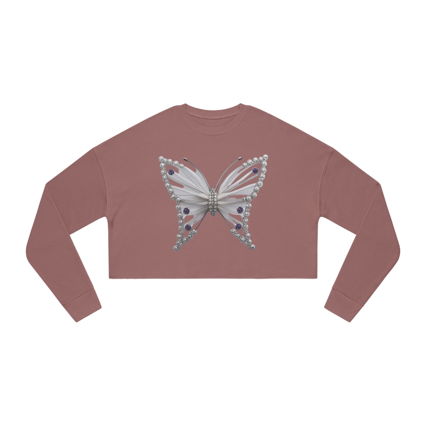Premium 'Butterfly Design' Women's Cropped Sweatshirt by Novelty Wonders