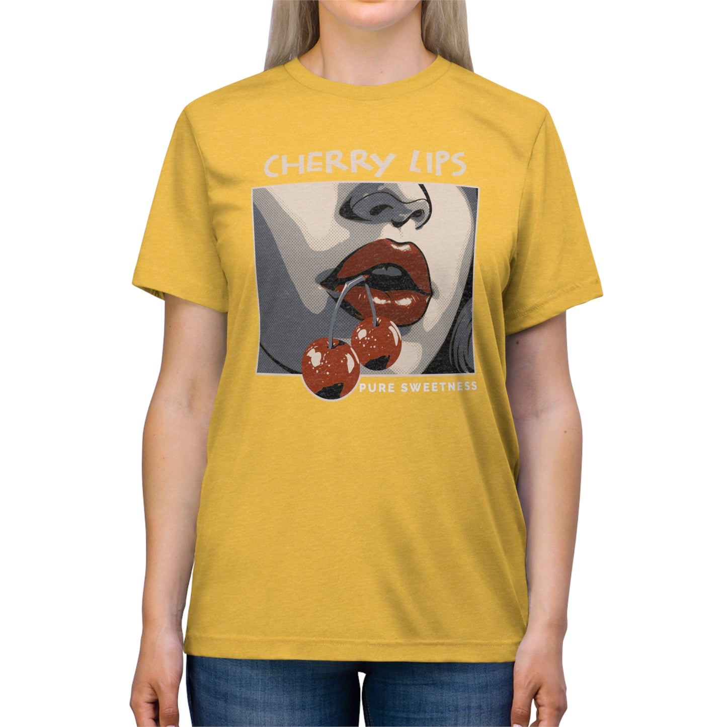 Retro Style 'CHERRY LIPS' Irresistibly Soft Comfort T-Shirt™ by Novelty Wonders