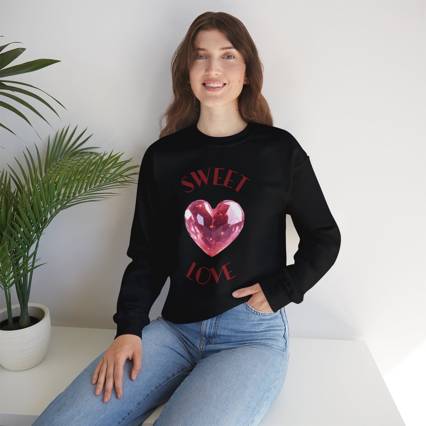 Charming 'SWEET HEART LOVE' Crewneck Sweatshirt™ by Novelty Wonders