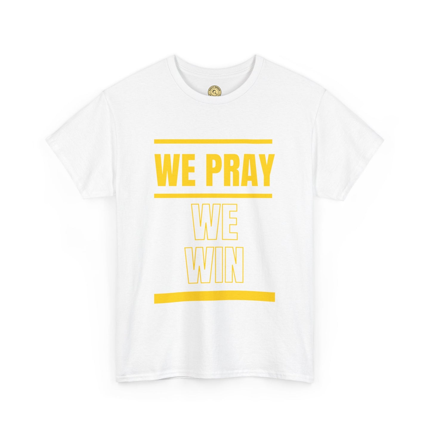 Inspirational 'WE PRAY WE WIN' Heavy Cotton T-Shirt™ by Novelty Wonders