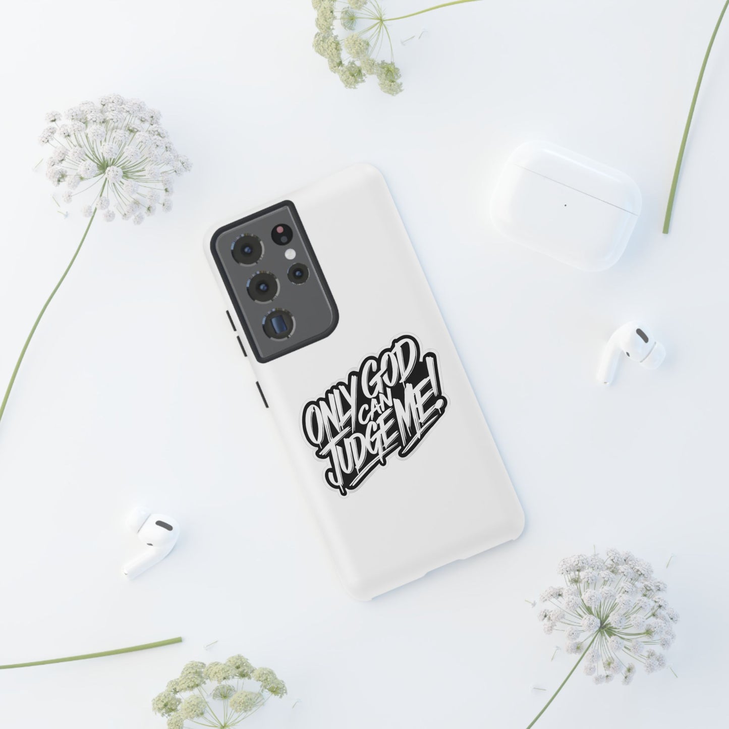 Only God Can Judge Me Phone Case – Bold Urban Style, Inspirational Tough Cover for iPhone, Samsung Galaxy & Google Pixel, Gift for Teens & Adults, Cool Phone Accessory