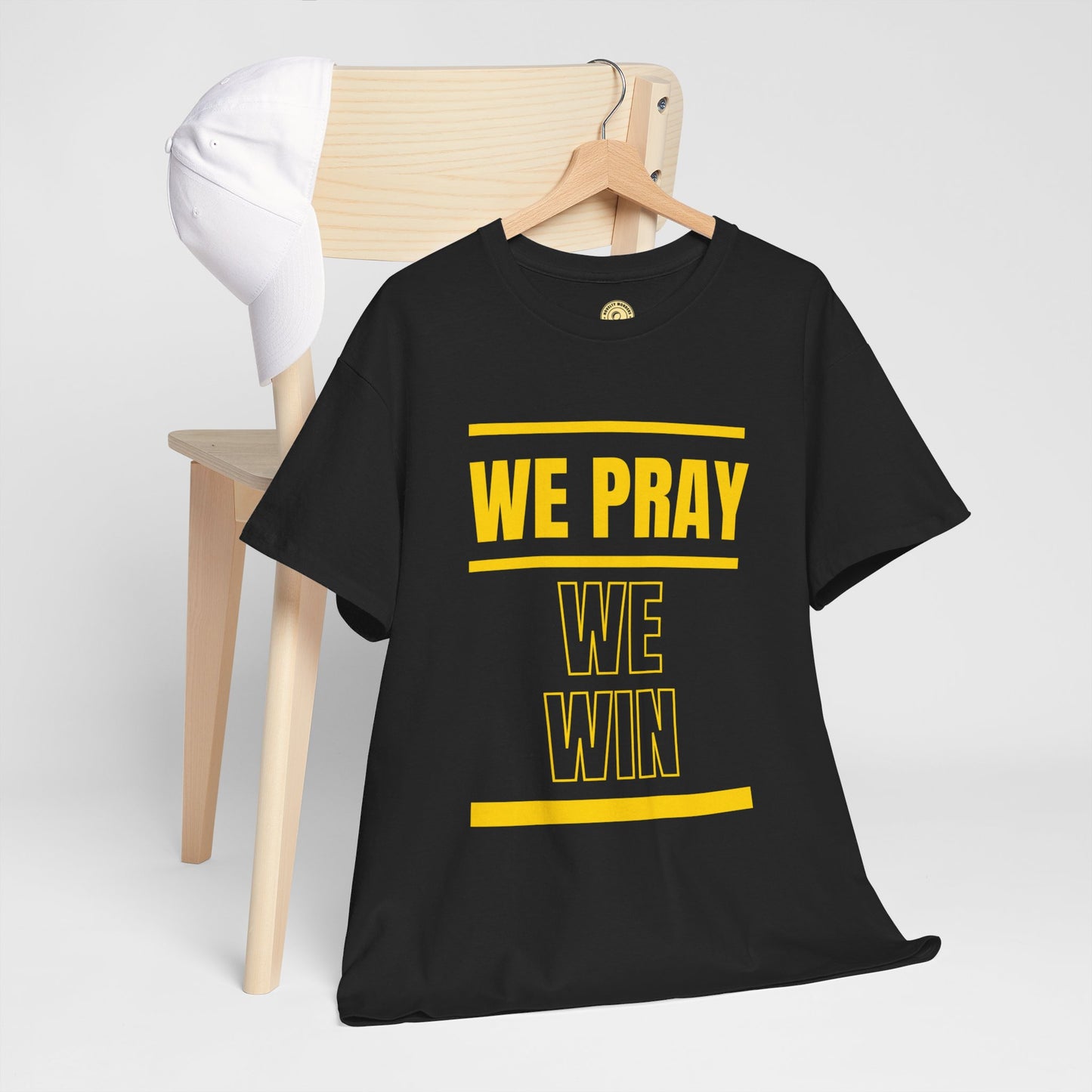 Inspirational 'WE PRAY WE WIN' Heavy Cotton T-Shirt™ by Novelty Wonders