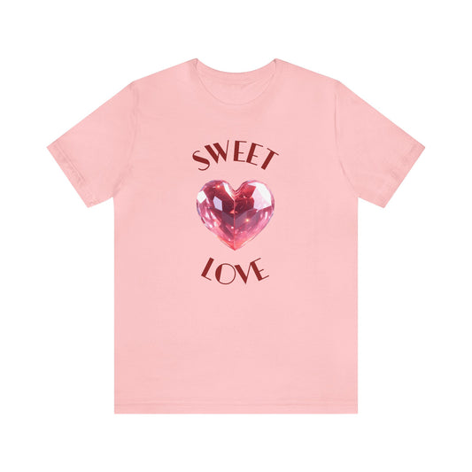 Charming 'SWEET HEART LOVE' Jersey Short Sleeve T-Shirt by Novelty Wonders