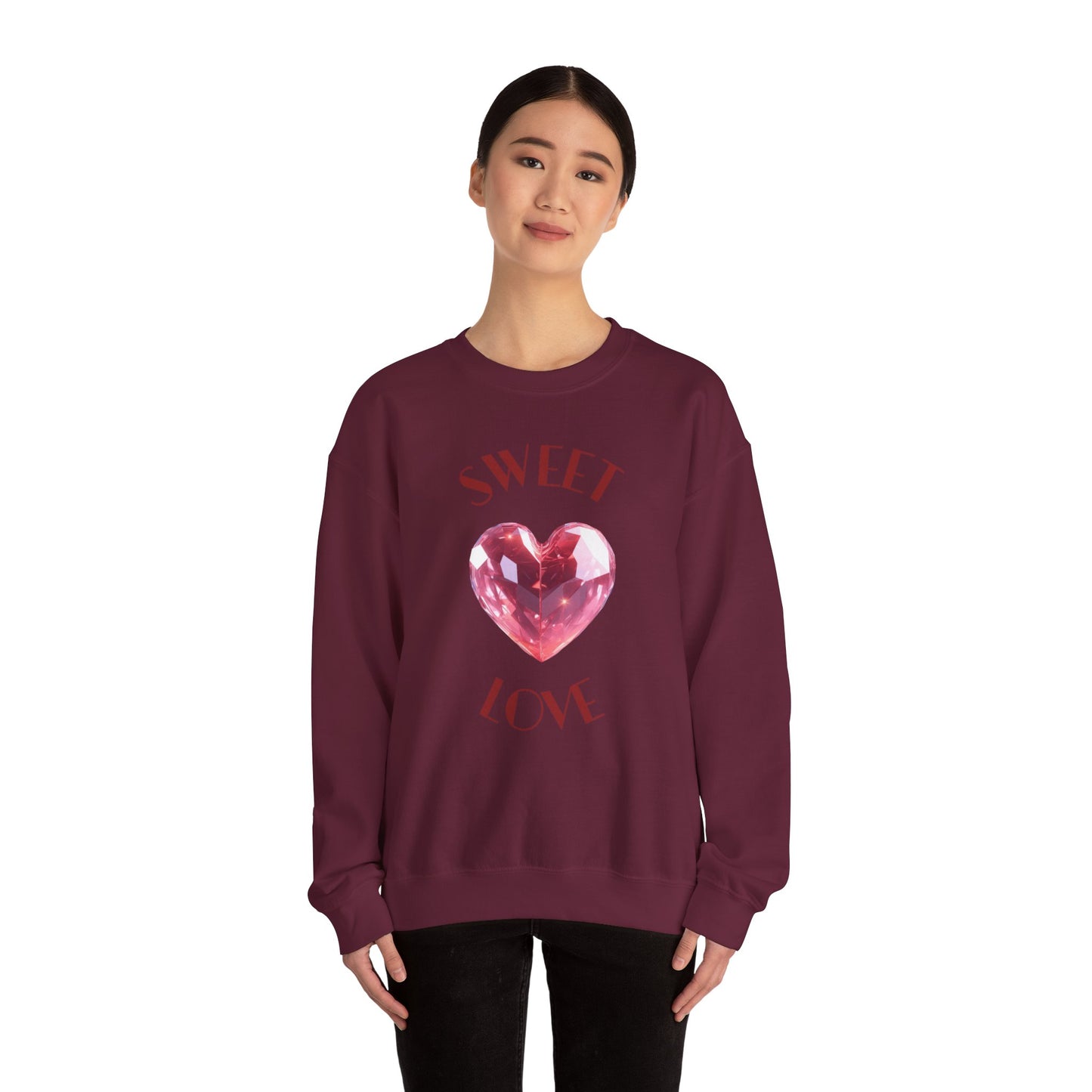 Charming 'SWEET HEART LOVE' Crewneck Sweatshirt™ by Novelty Wonders