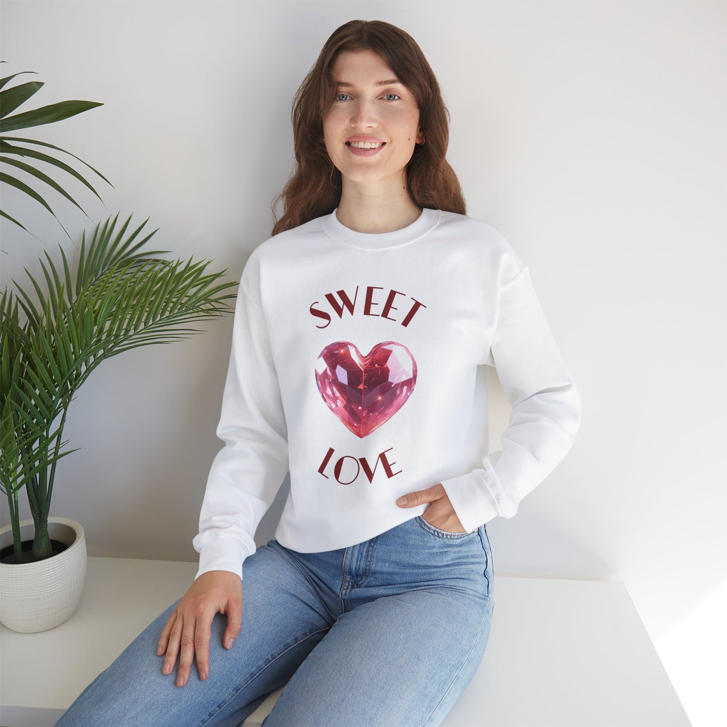 Charming 'SWEET HEART LOVE' Crewneck Sweatshirt™ by Novelty Wonders