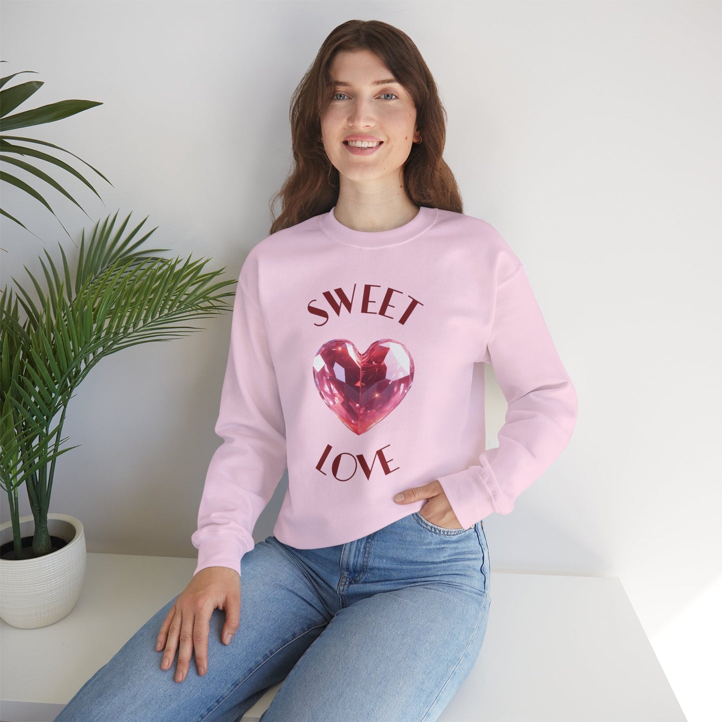 Charming 'SWEET HEART LOVE' Crewneck Sweatshirt™ by Novelty Wonders