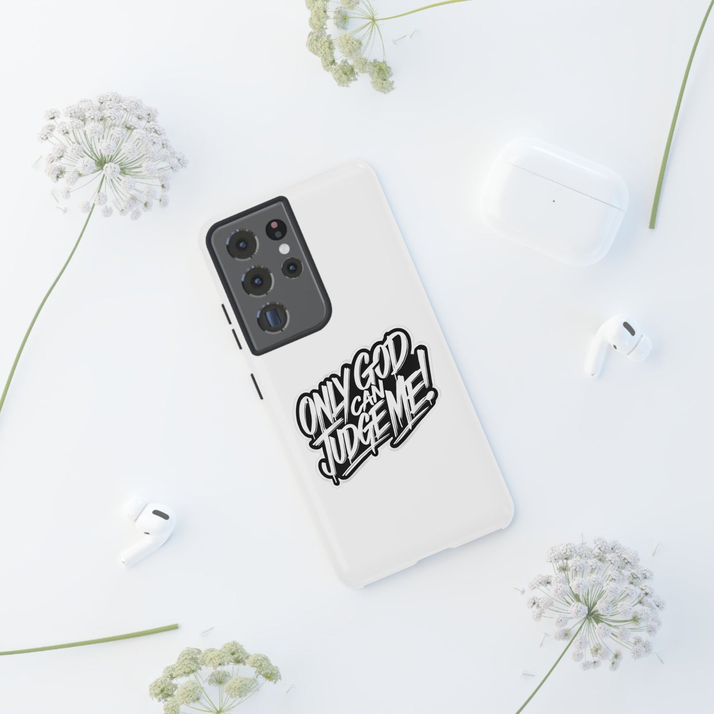 Only God Can Judge Me Phone Case – Bold Urban Style, Inspirational Tough Cover for iPhone, Samsung Galaxy & Google Pixel, Gift for Teens & Adults, Cool Phone Accessory