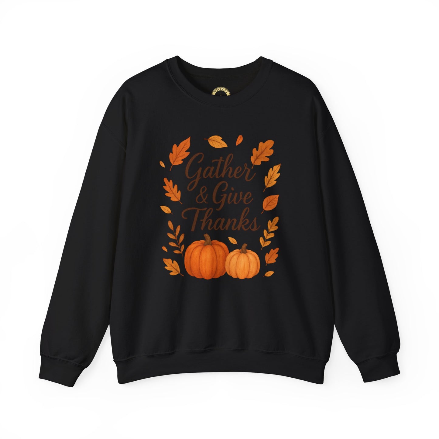 Gather & Give Thanks Pumpkin™ Crewneck Sweatshirt | Unisex Long Sleeve Thanksgiving Apparel