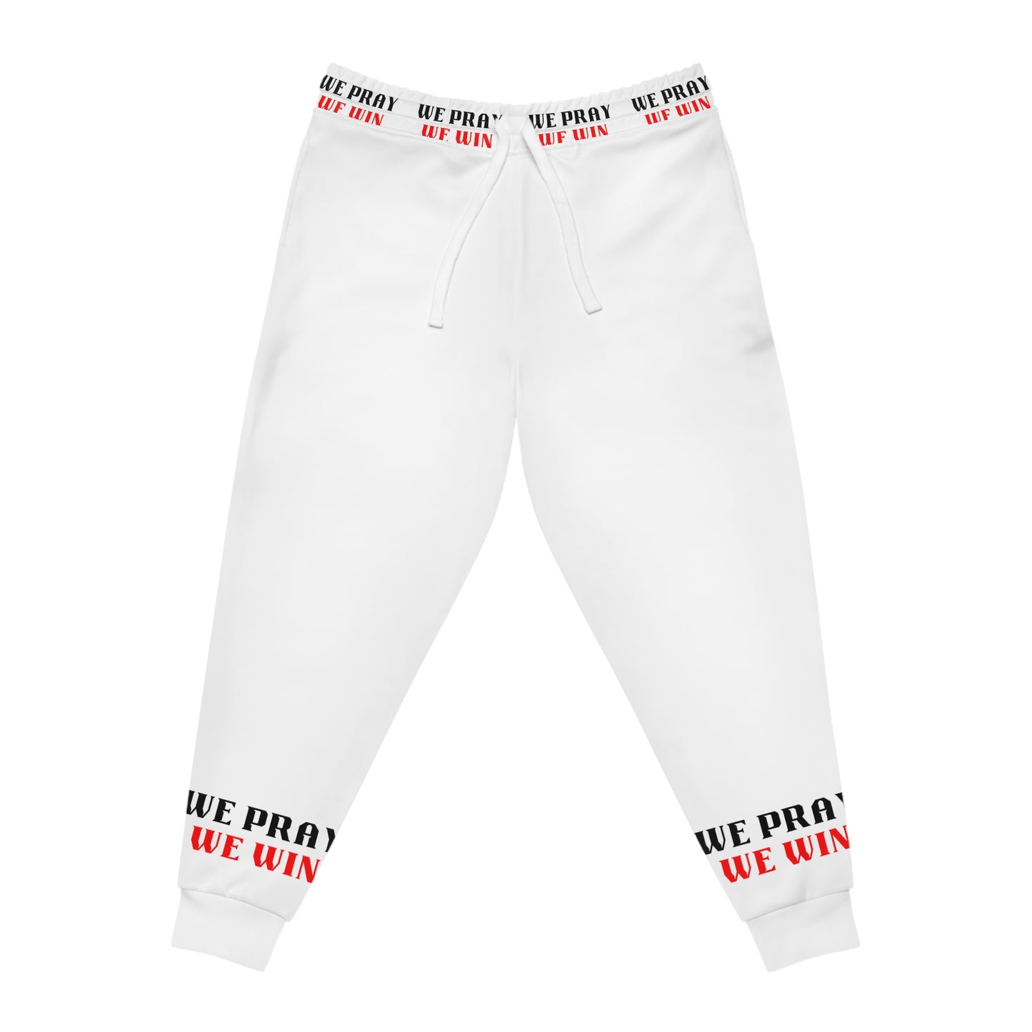 Inspirational "WE PRAY WE WIN" Athletic Joggers by Novelty Wonders