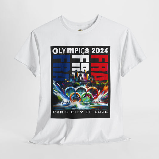 Olympics 2024 Paris France Heavy Cotton T-Shirt - Novelty Wonders