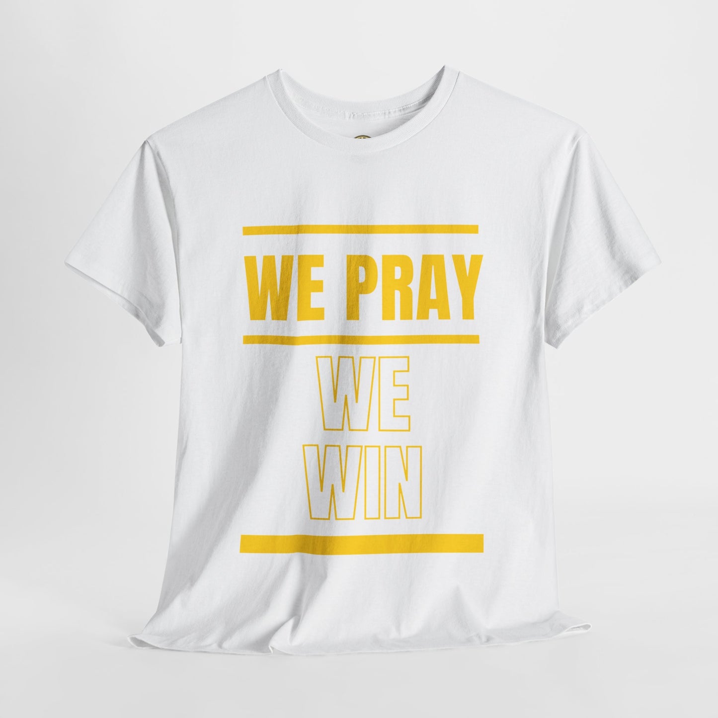 Inspirational 'WE PRAY WE WIN' Heavy Cotton T-Shirt™ by Novelty Wonders