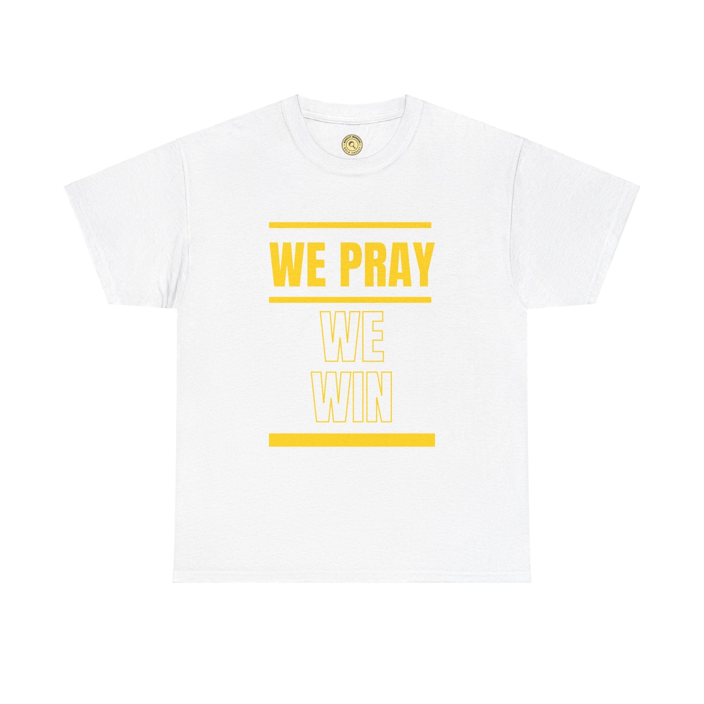 Inspirational 'WE PRAY WE WIN' Heavy Cotton T-Shirt™ by Novelty Wonders