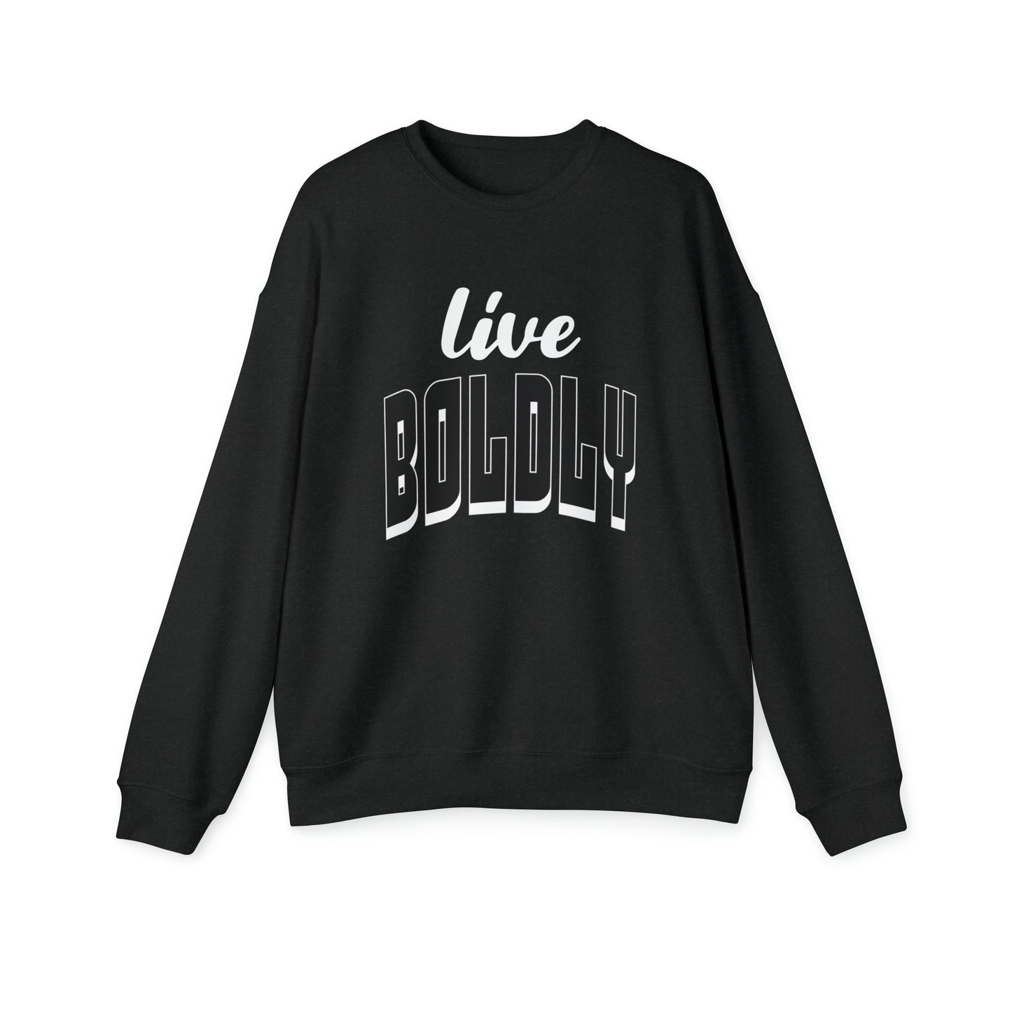 Empowering 'LIVE BOLDLY' Drop Shoulder Sweatshirt by Novelty Wonders