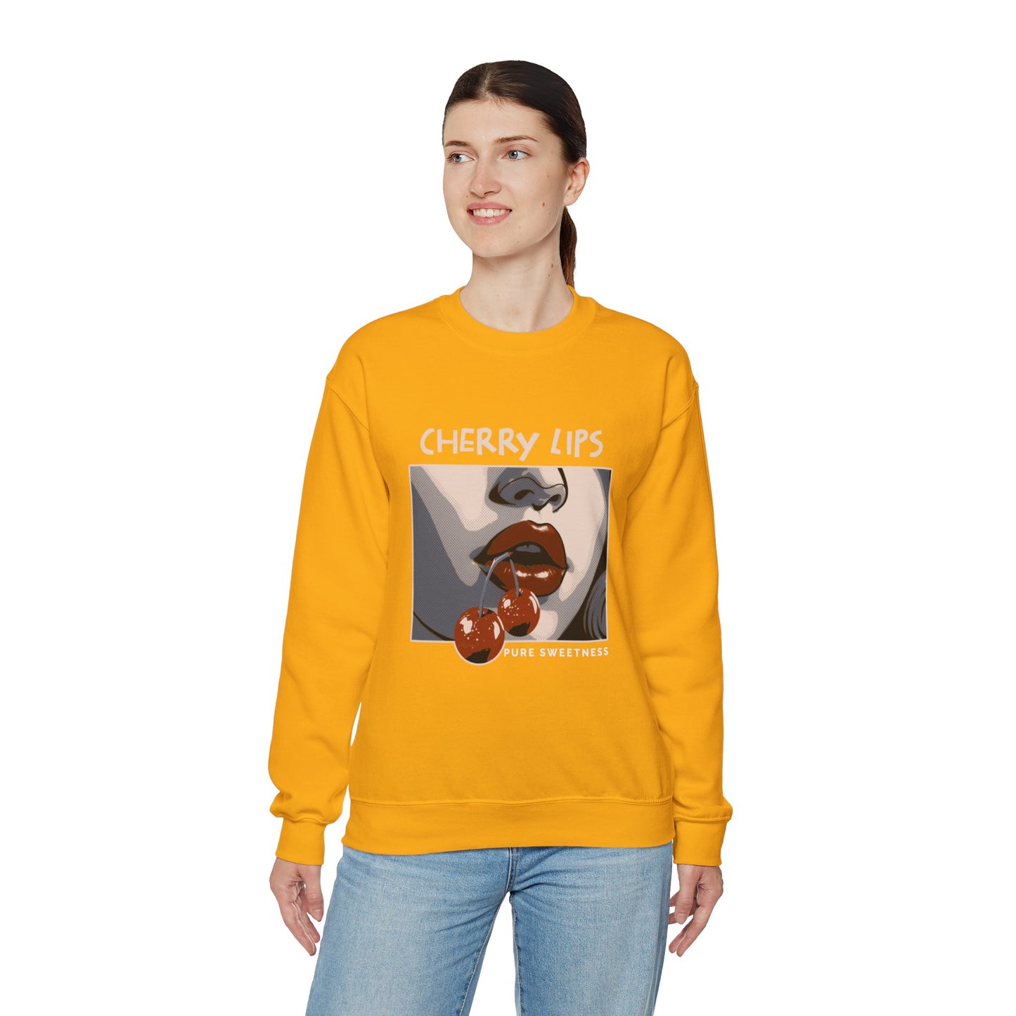 Retro Style 'CHERRY LIPS' Crewneck Sweatshirt™ by Novelty Wonders