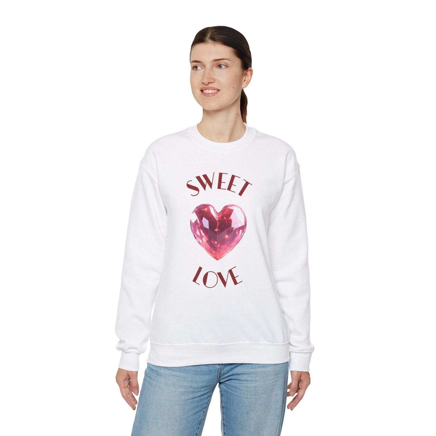 Charming 'SWEET HEART LOVE' Crewneck Sweatshirt™ by Novelty Wonders