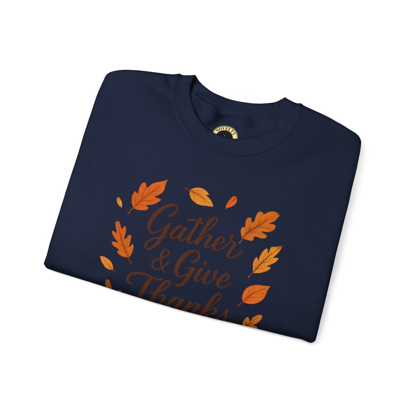 Gather & Give Thanks Pumpkin™ Crewneck Sweatshirt | Unisex Long Sleeve Thanksgiving Apparel