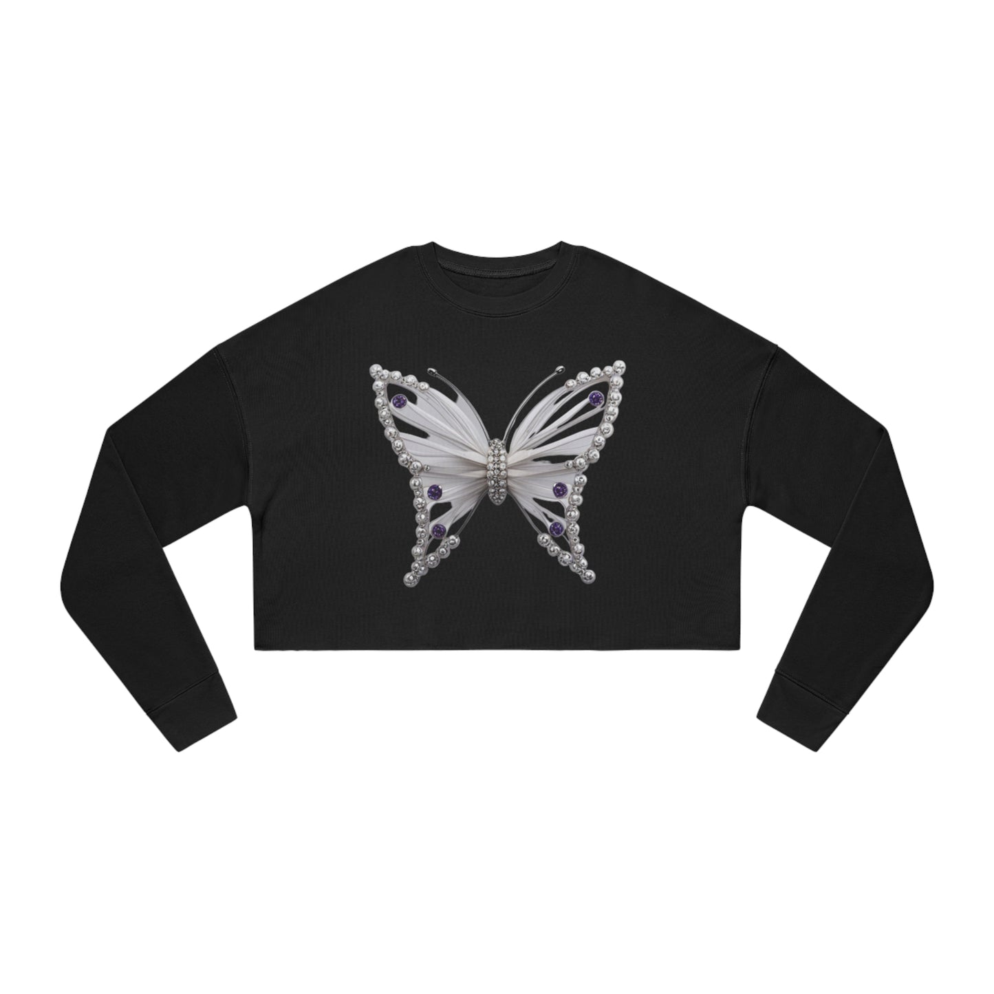 Premium 'Butterfly Design' Women's Cropped Sweatshirt by Novelty Wonders