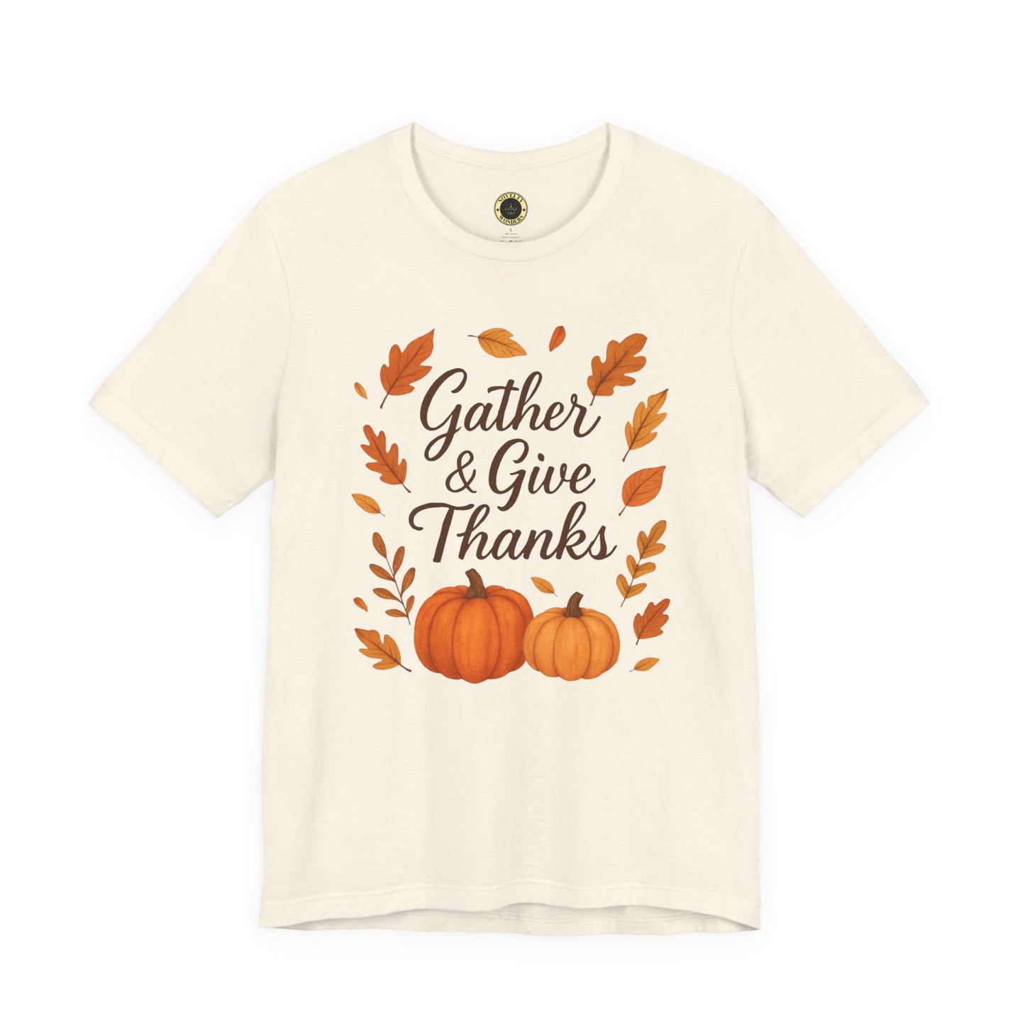 Gather & Give Thanks Pumpkin™ Jersey Short Sleeve T-Shirt | Unisex, Thanksgiving Apparel