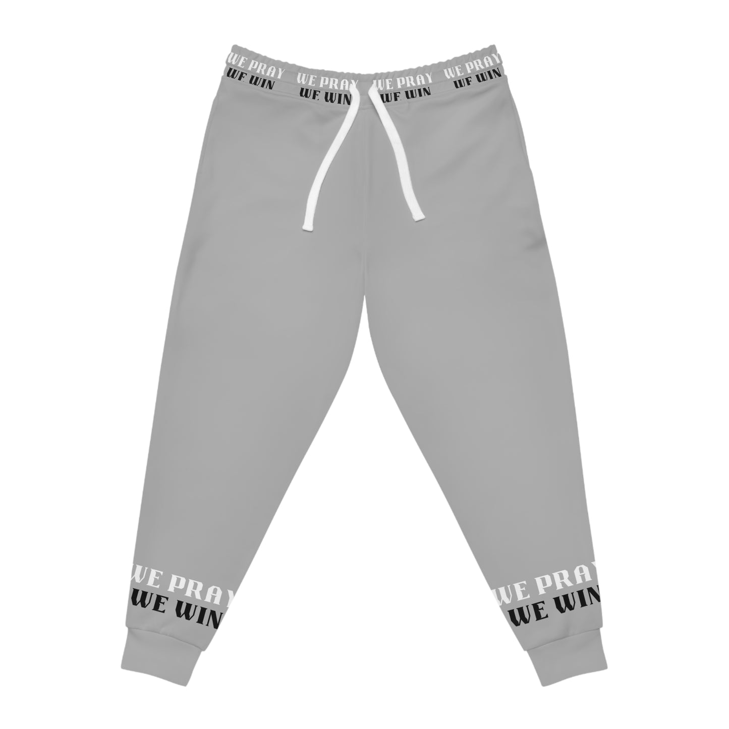 Inspirational "WE PRAY WE WIN" Athletic Joggers by Novelty Wonders