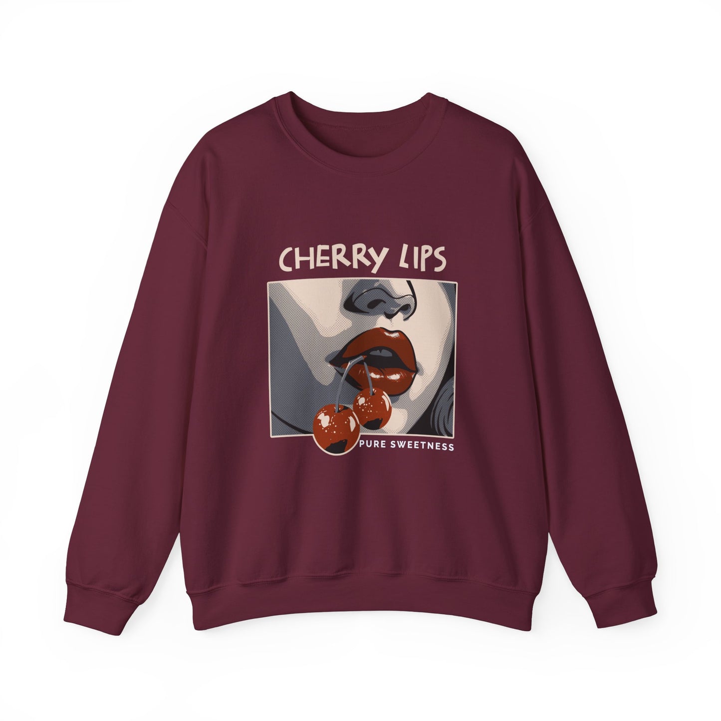 Retro Style 'CHERRY LIPS' Crewneck Sweatshirt™ by Novelty Wonders