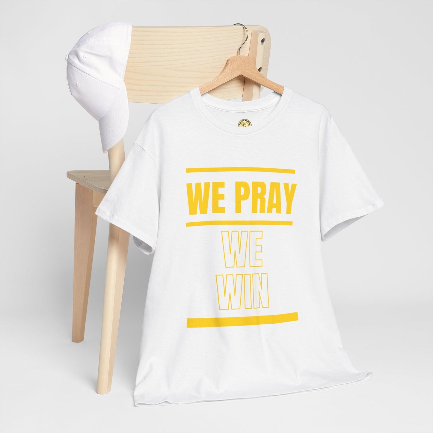 Inspirational 'WE PRAY WE WIN' Heavy Cotton T-Shirt™ by Novelty Wonders