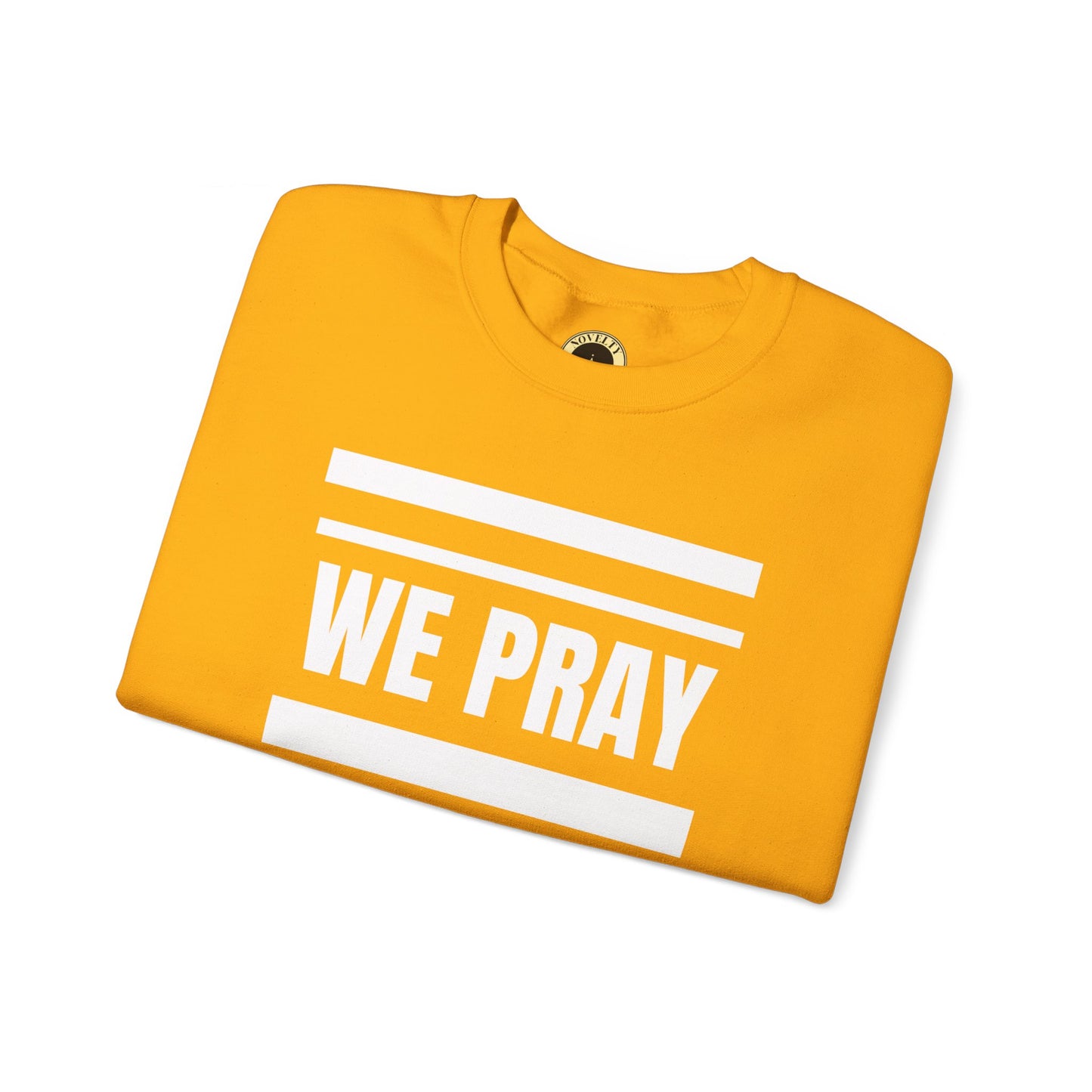 Inspirational 'WE PRAY WE WIN' Logo Crewneck Sweatshirt™ by Novelty Wonders