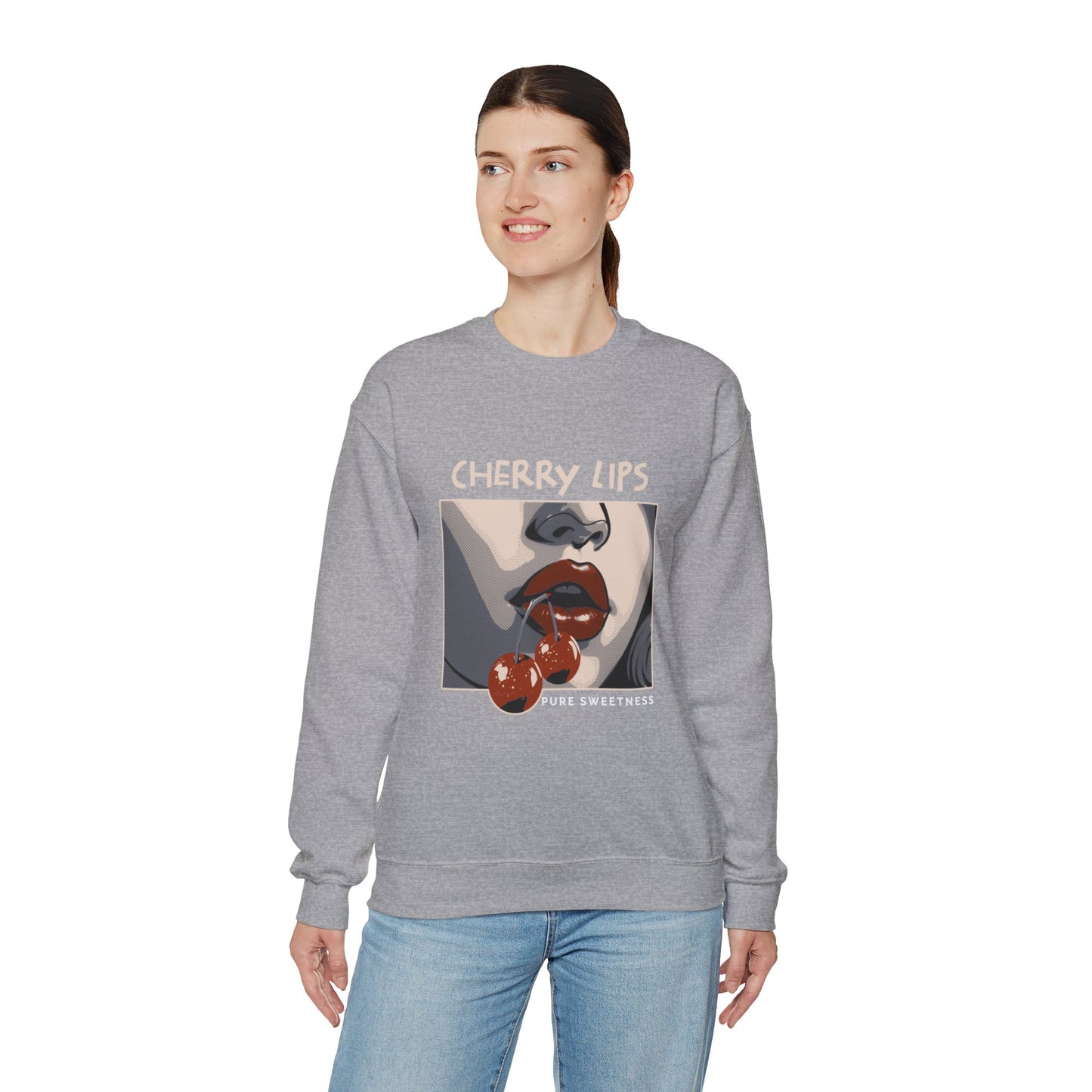 Retro Style 'CHERRY LIPS' Crewneck Sweatshirt™ by Novelty Wonders