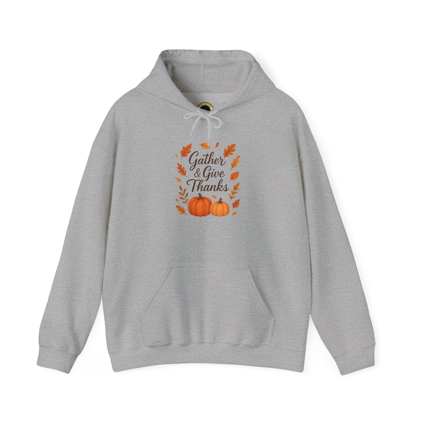 Gather & Give Thanks Pumpkin Hooded Sweatshirt™ | Unisex Hoodie, Thanksgiving