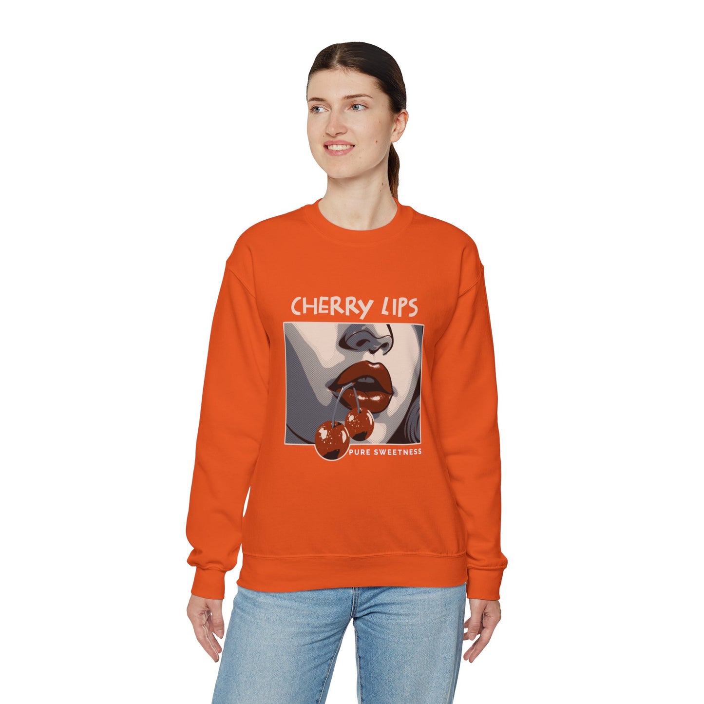 Retro Style 'CHERRY LIPS' Crewneck Sweatshirt™ by Novelty Wonders