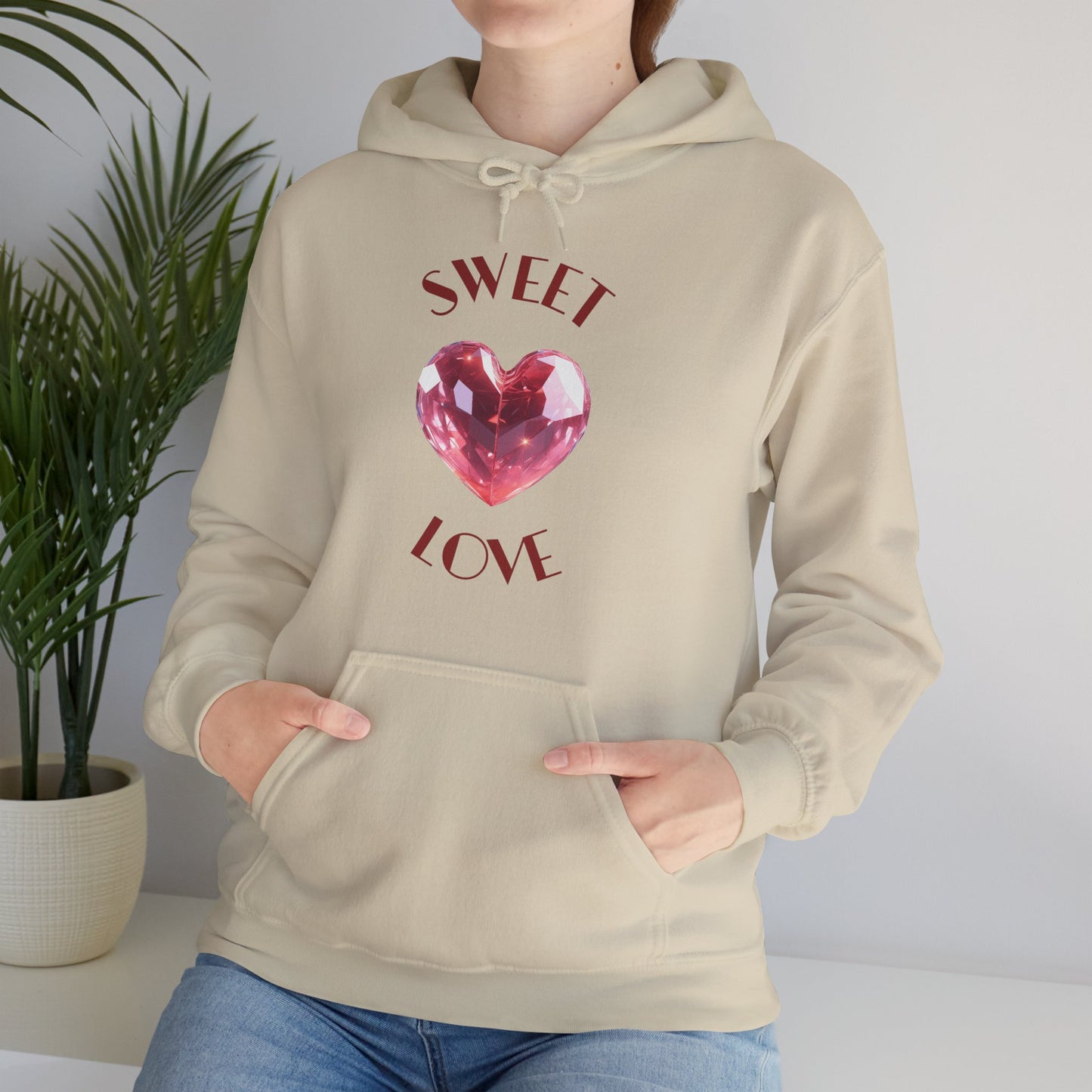 Charming 'SWEET HEART LOVE' Hooded Sweatshirt, Hoodie™ by Novelty Wonders