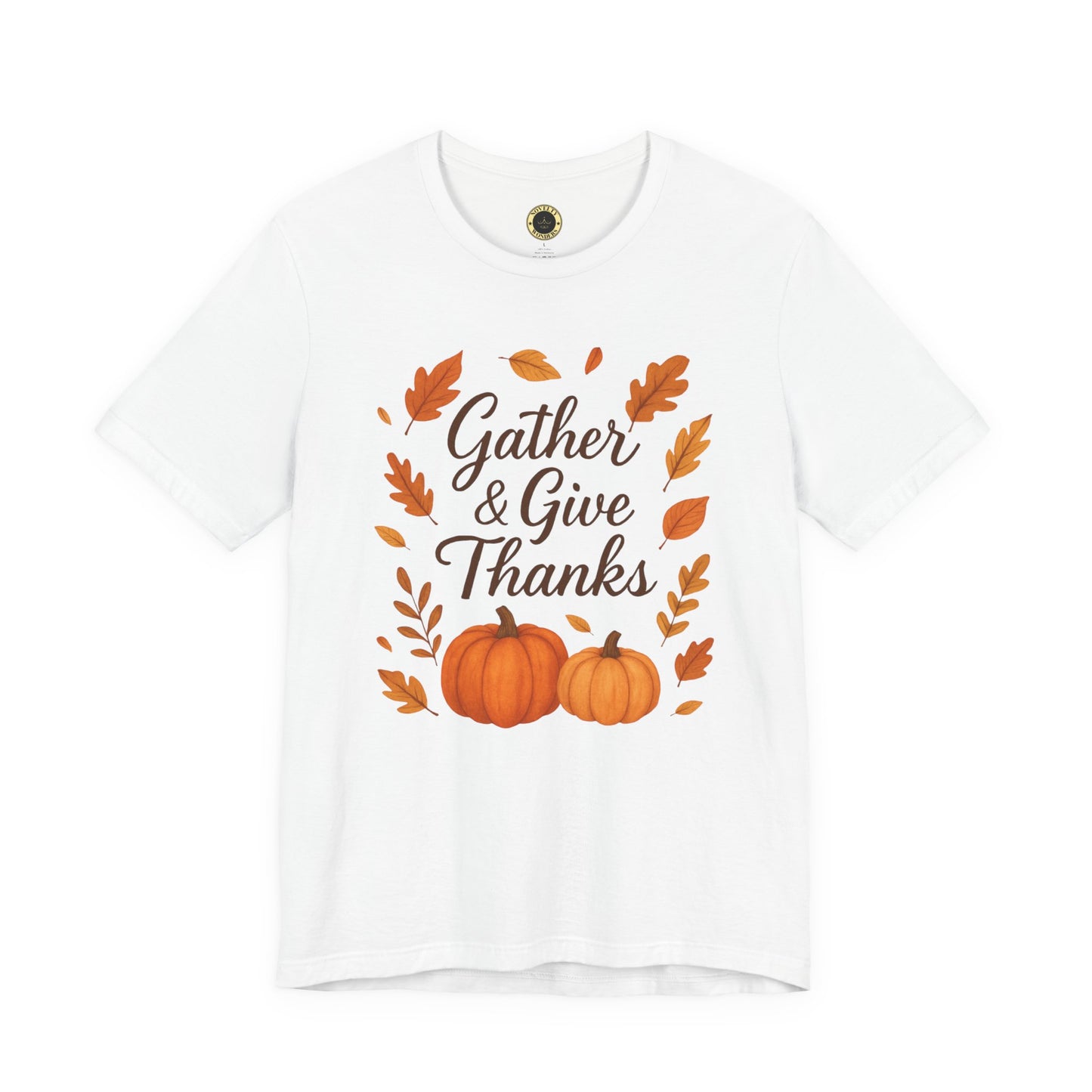 Gather & Give Thanks Pumpkin™ Jersey Short Sleeve T-Shirt | Unisex, Thanksgiving Apparel