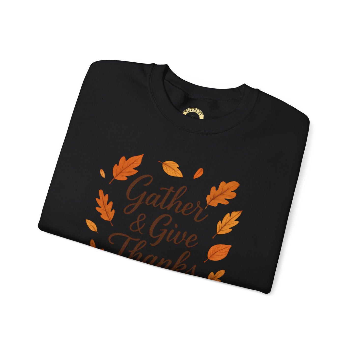 Gather & Give Thanks Pumpkin™ Crewneck Sweatshirt | Unisex Long Sleeve Thanksgiving Apparel