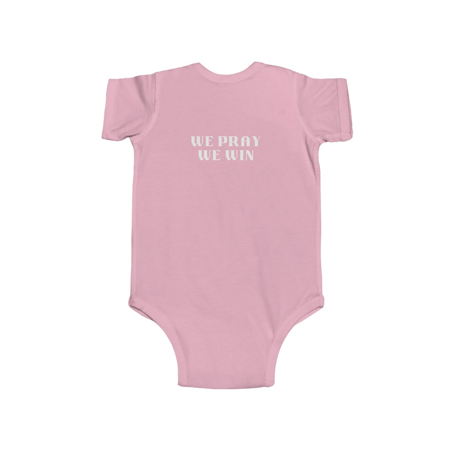 Inspirational 'WE PRAY WE WIN' Infant Jersey Bodysuit by Novelty Wonders