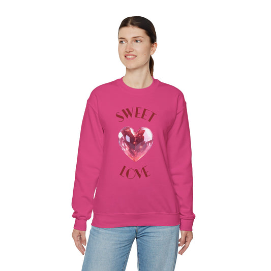 Charming 'SWEET HEART LOVE' Crewneck Sweatshirt™ by Novelty Wonders