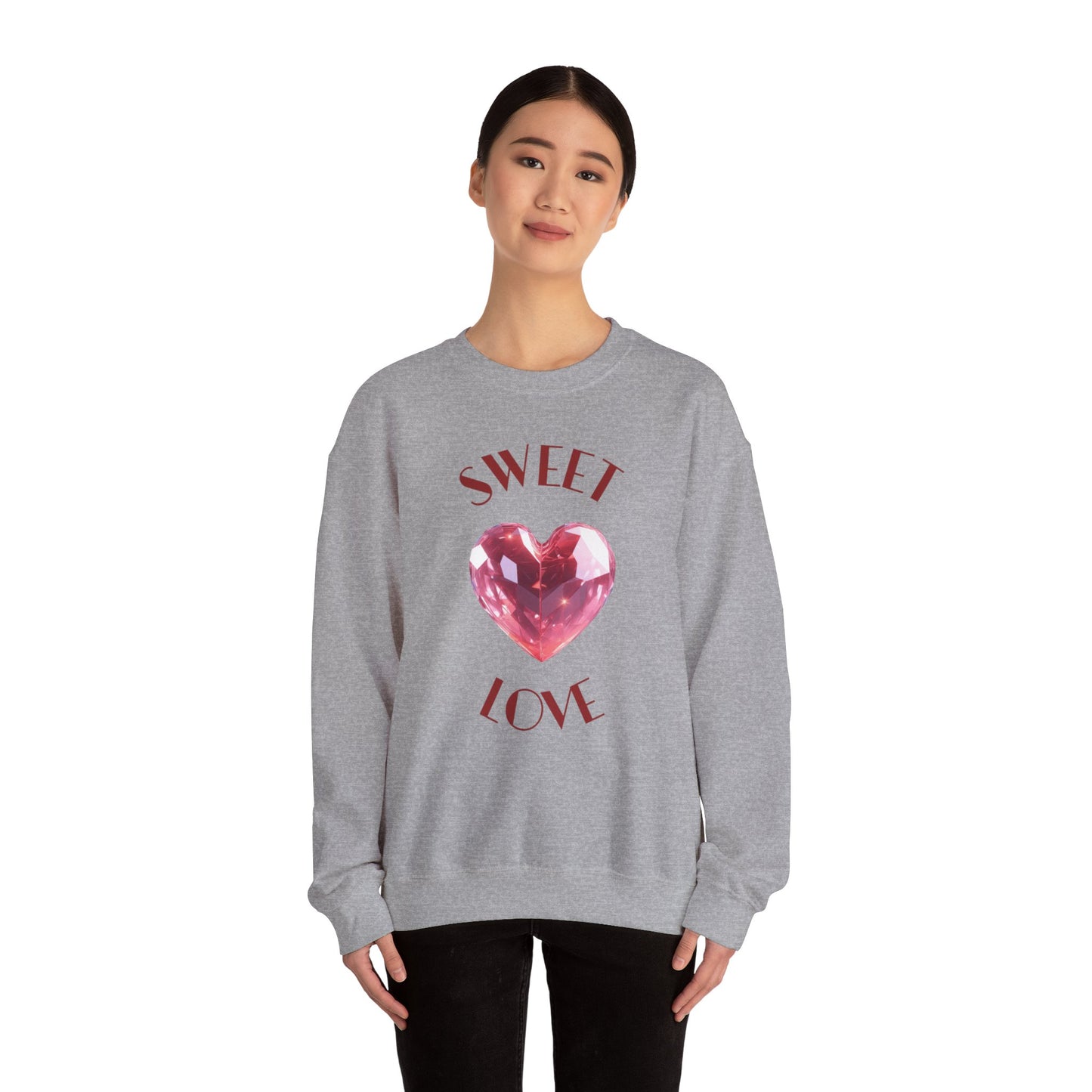 Charming 'SWEET HEART LOVE' Crewneck Sweatshirt™ by Novelty Wonders