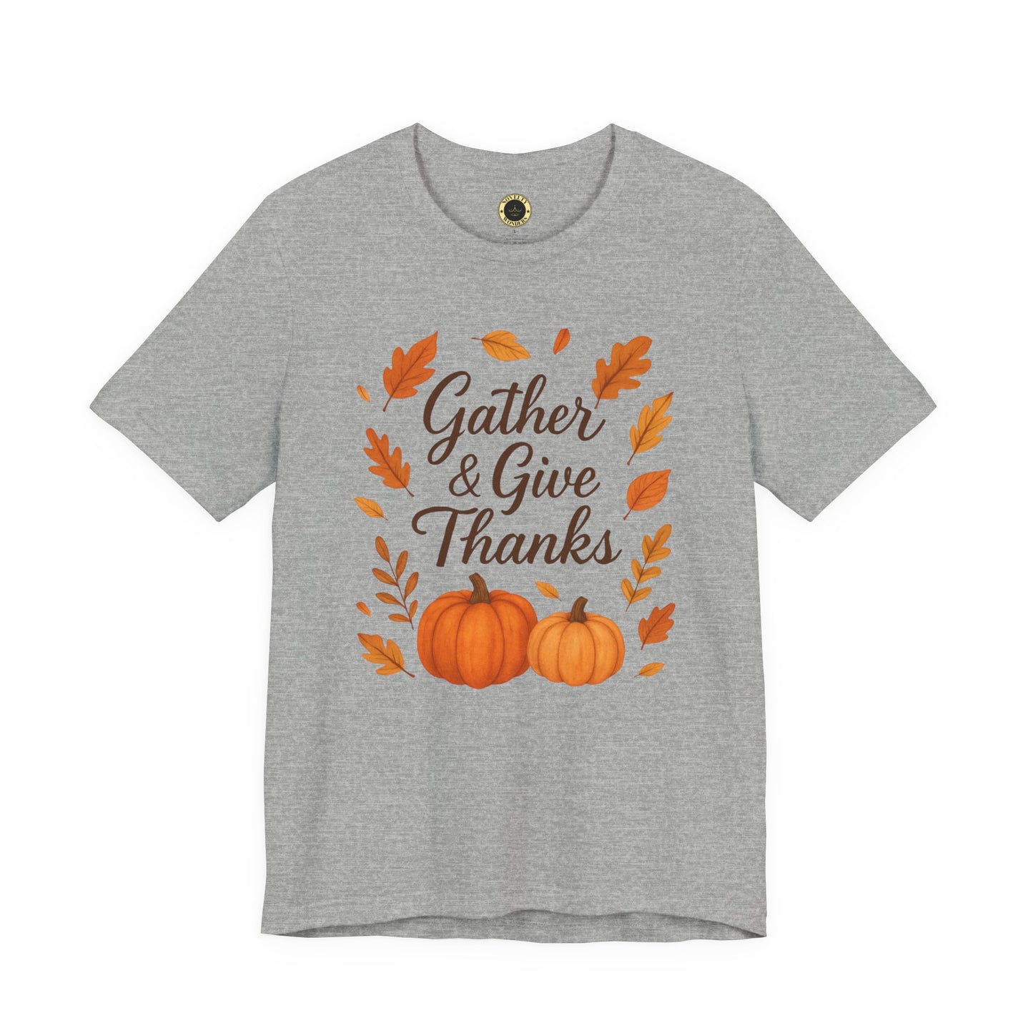 Gather & Give Thanks Pumpkin™ Jersey Short Sleeve T-Shirt | Unisex, Thanksgiving Apparel