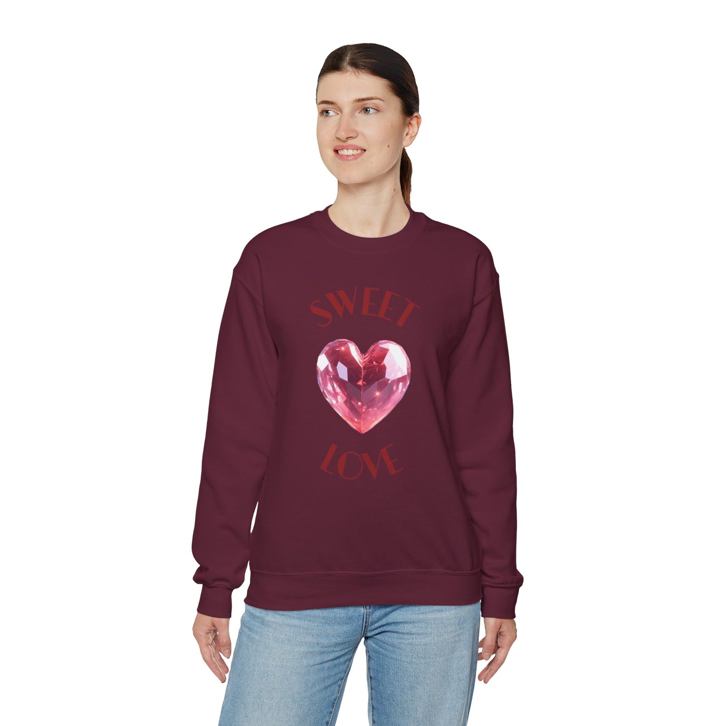 Charming 'SWEET HEART LOVE' Crewneck Sweatshirt™ by Novelty Wonders