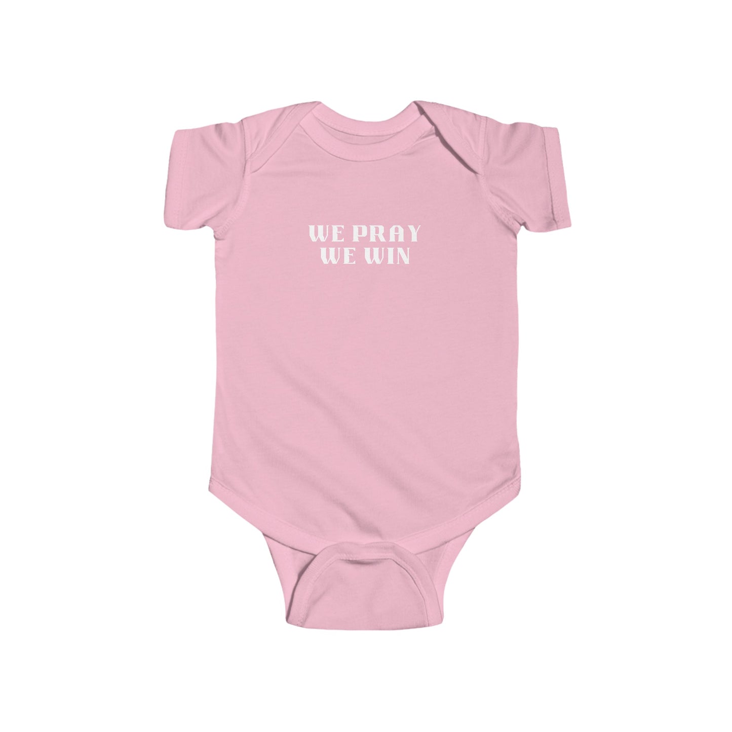 Inspirational 'WE PRAY WE WIN' Infant Jersey Bodysuit by Novelty Wonders