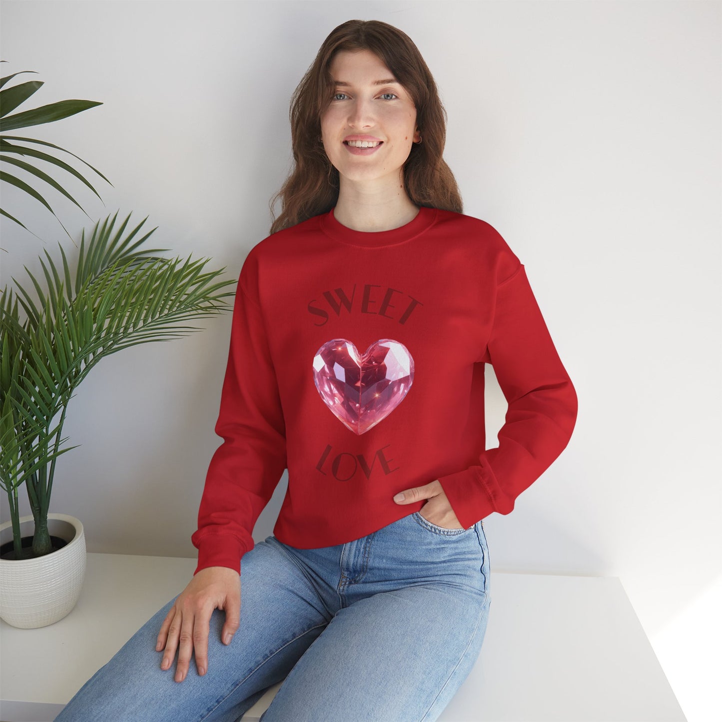 Charming 'SWEET HEART LOVE' Crewneck Sweatshirt™ by Novelty Wonders