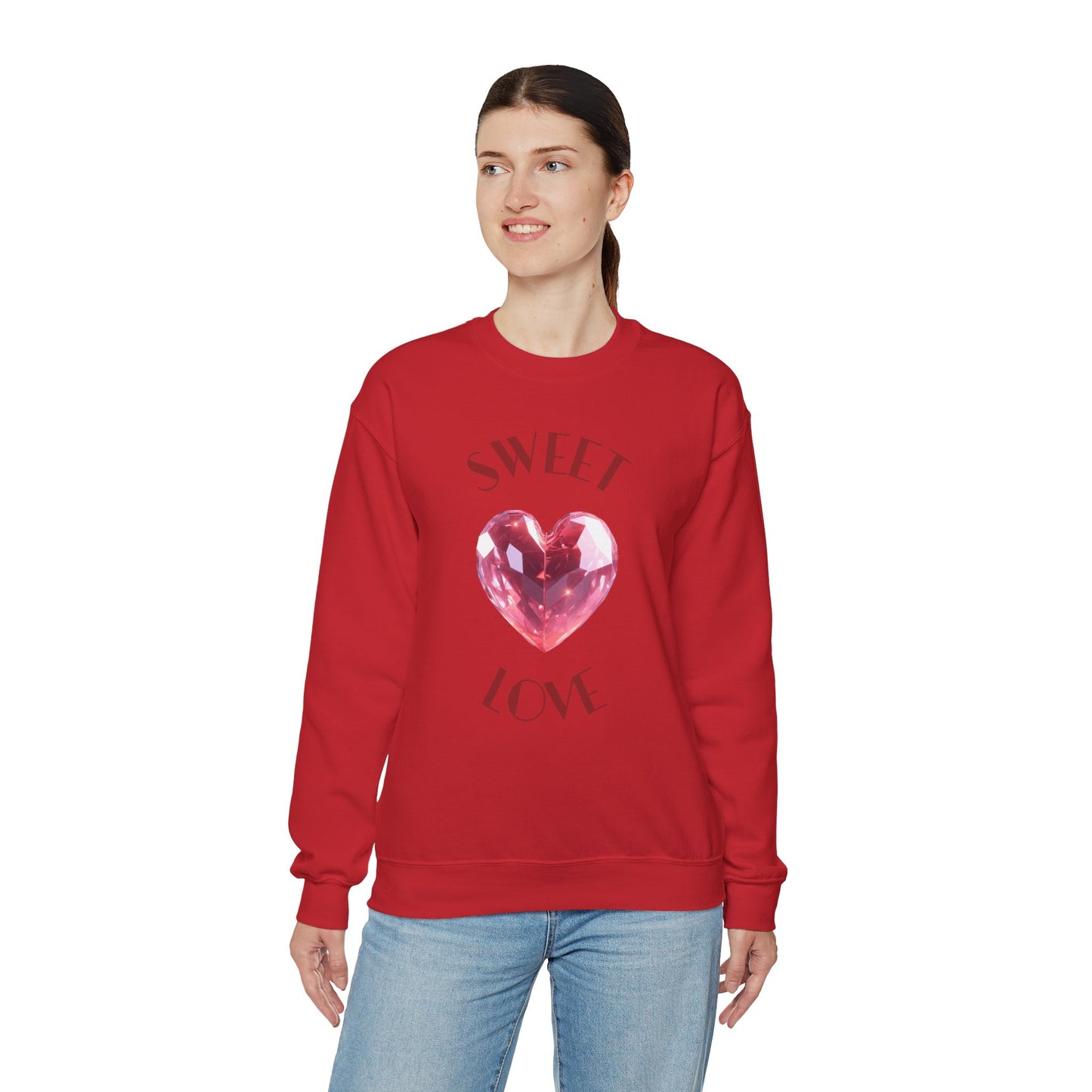 Charming 'SWEET HEART LOVE' Crewneck Sweatshirt™ by Novelty Wonders