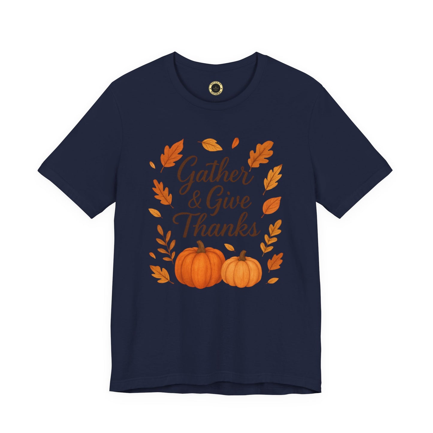 Gather & Give Thanks Pumpkin™ Jersey Short Sleeve T-Shirt | Unisex, Thanksgiving Apparel