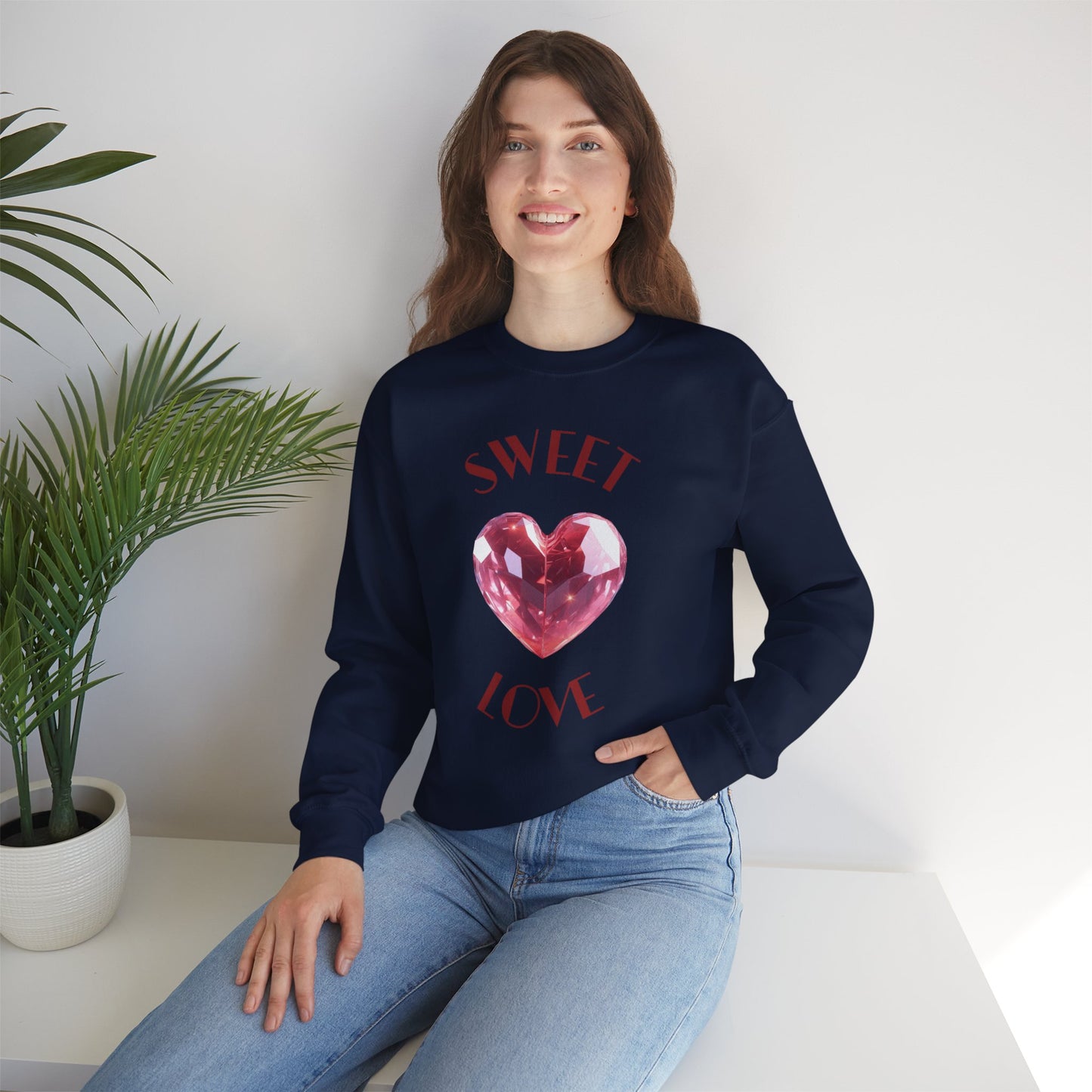 Charming 'SWEET HEART LOVE' Crewneck Sweatshirt™ by Novelty Wonders