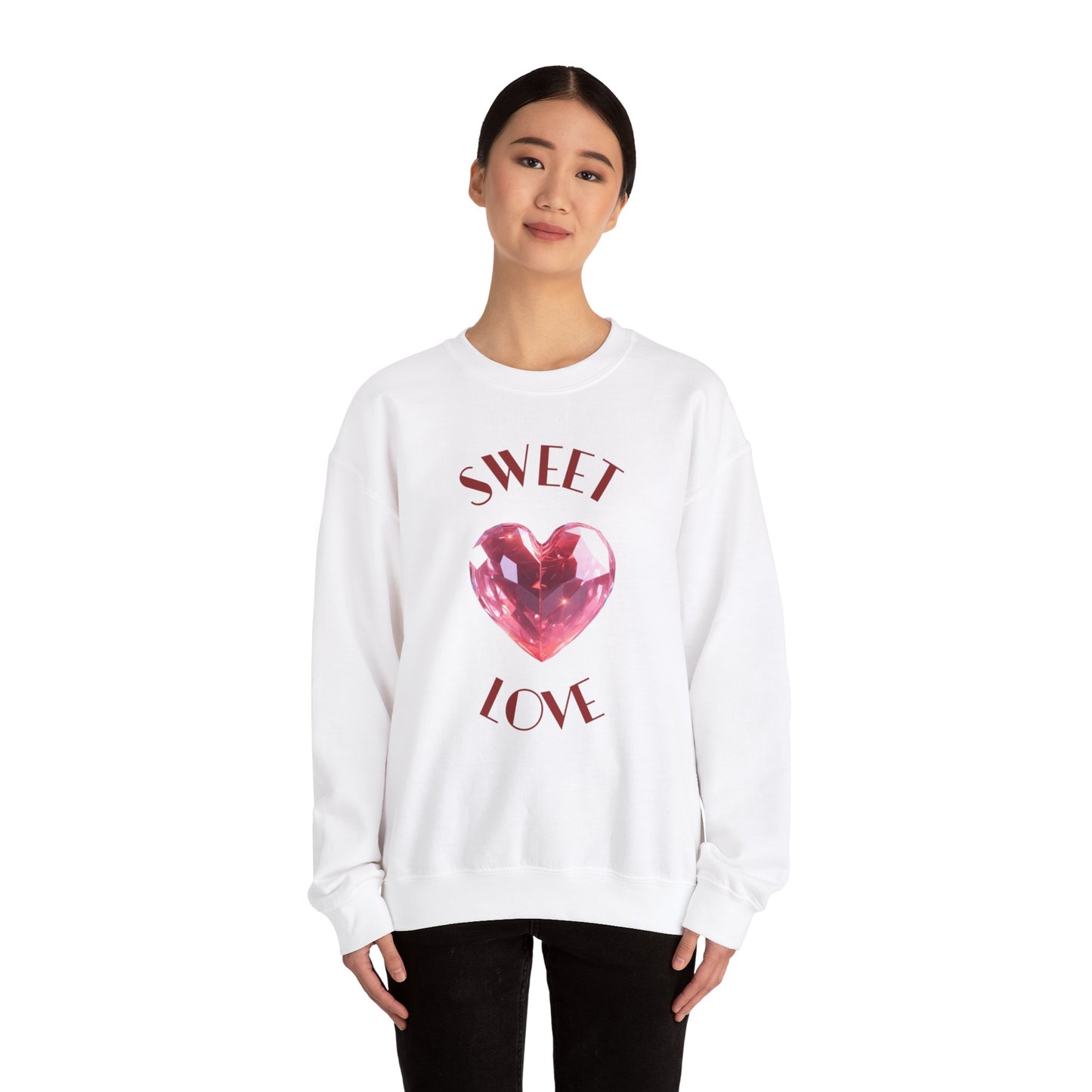 Charming 'SWEET HEART LOVE' Crewneck Sweatshirt™ by Novelty Wonders