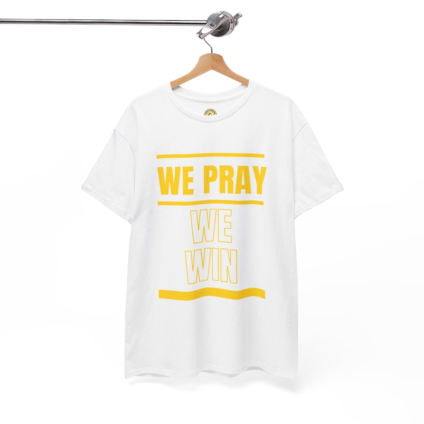 Inspirational 'WE PRAY WE WIN' Heavy Cotton T-Shirt™ by Novelty Wonders