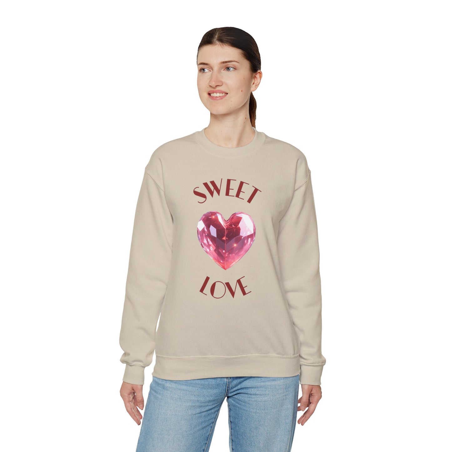 Charming 'SWEET HEART LOVE' Crewneck Sweatshirt™ by Novelty Wonders