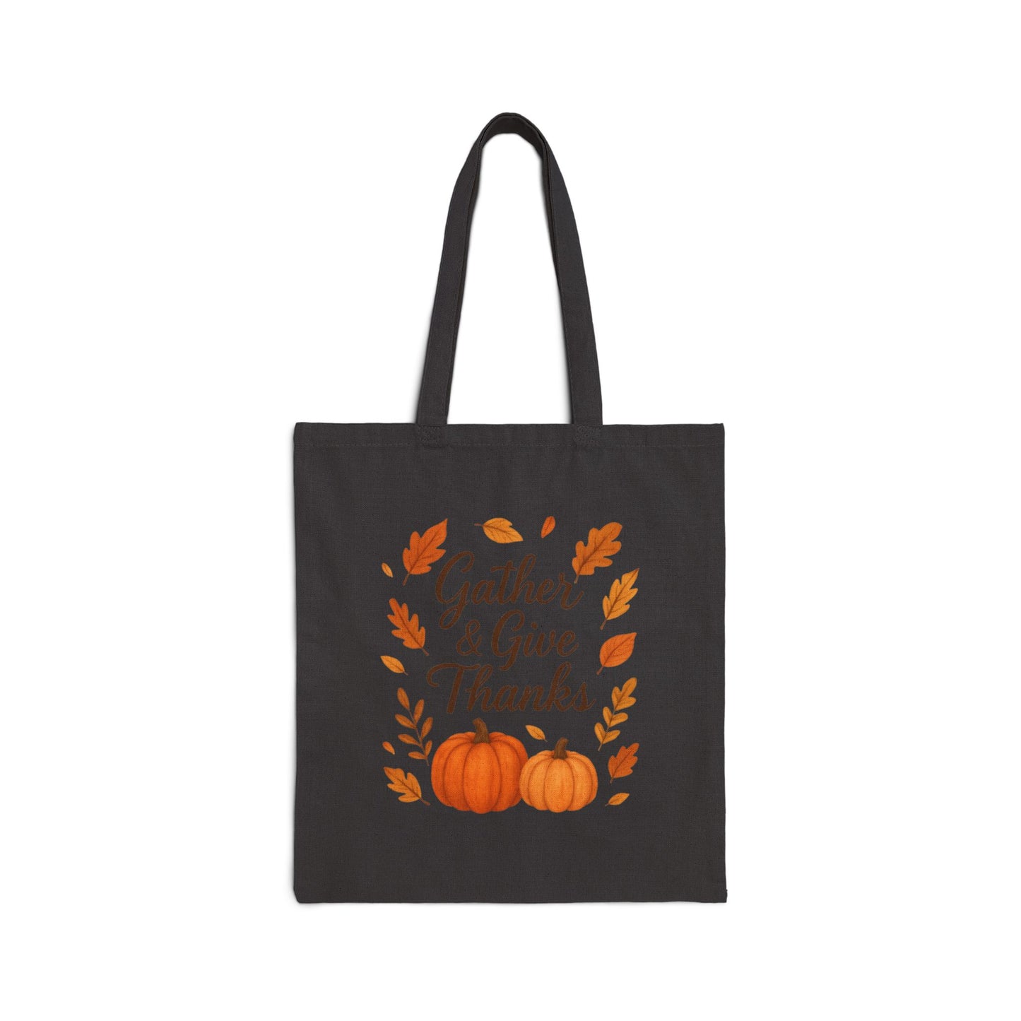 Gather & Give Thanks Pumpkin™ Cotton Canvas Tote Bag | Fall & Thanksgiving Reusable Essentials Bag