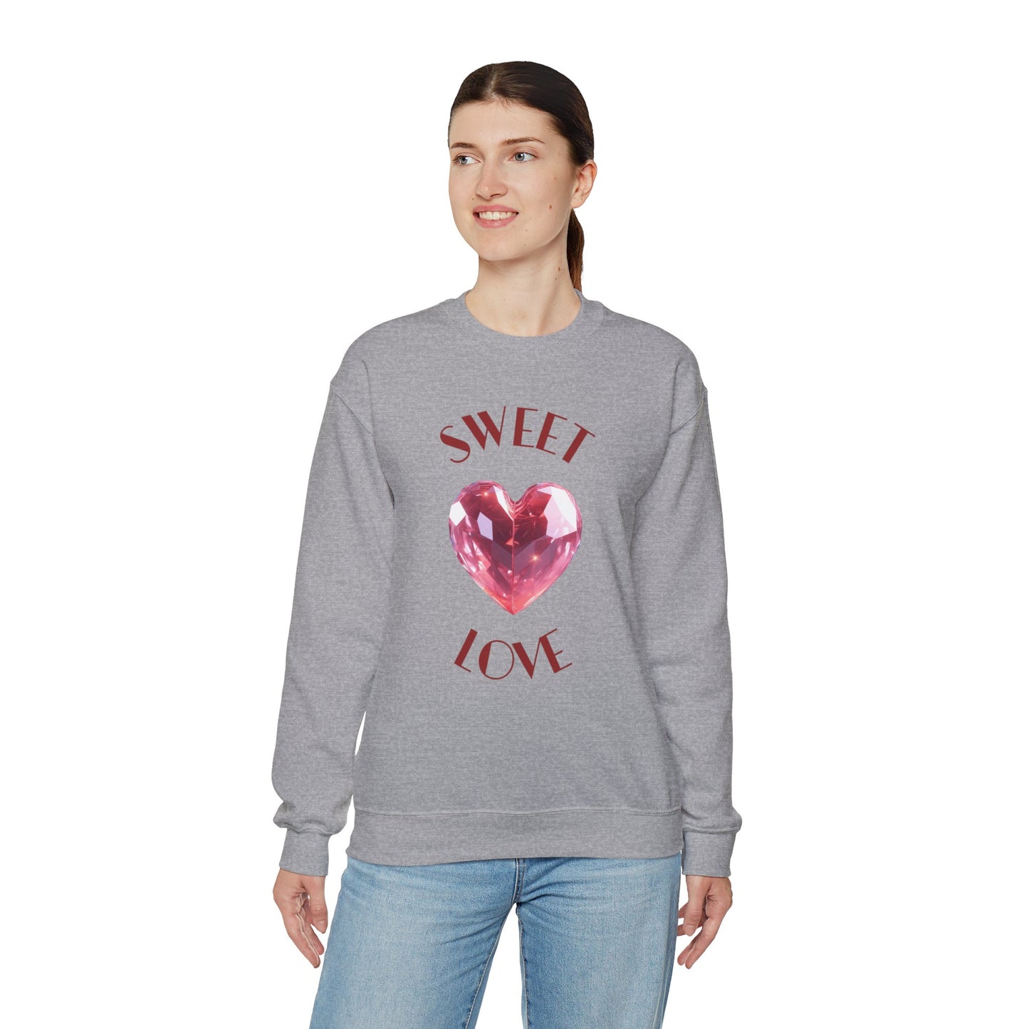 Charming 'SWEET HEART LOVE' Crewneck Sweatshirt™ by Novelty Wonders