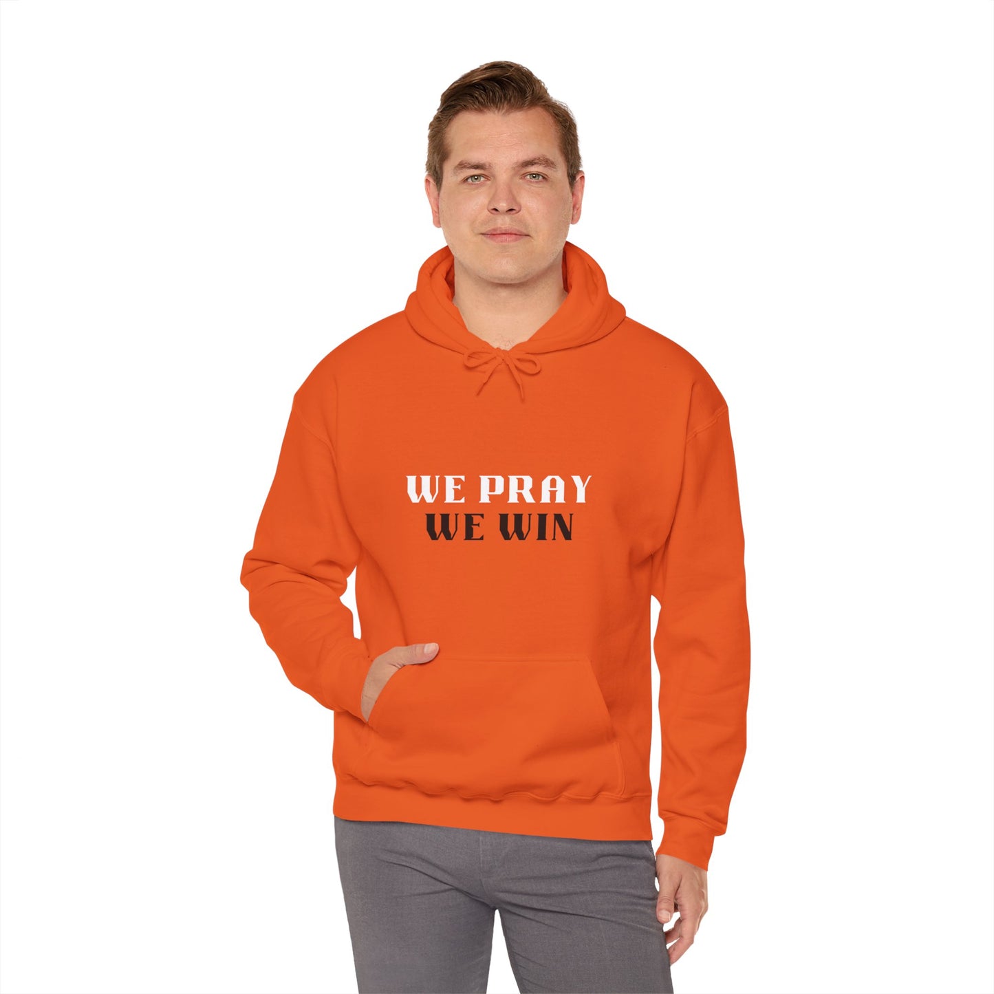 Inspirational 'WE PRAY WE WIN' Double Hooded Sweatshirt™ by Novelty Wonders